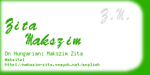 zita makszim business card